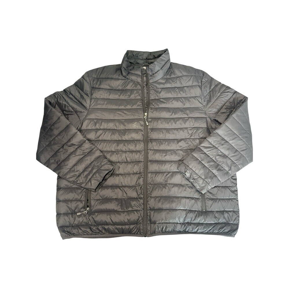 Swisstech Men’s 3XL Rich Black Lightweight Quilted Puffer Jacket Full Zip Coat